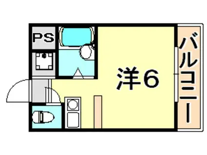 コスモメイト北野(1K/4階)の間取り写真