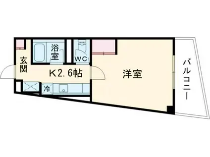 稲川うおとう(1K/3階)の間取り写真