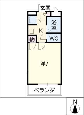 ポジティヴ(1K/2階)の間取り写真