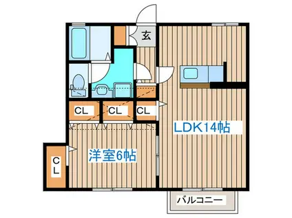 ナチュール弐番館(1LDK/2階)の間取り写真