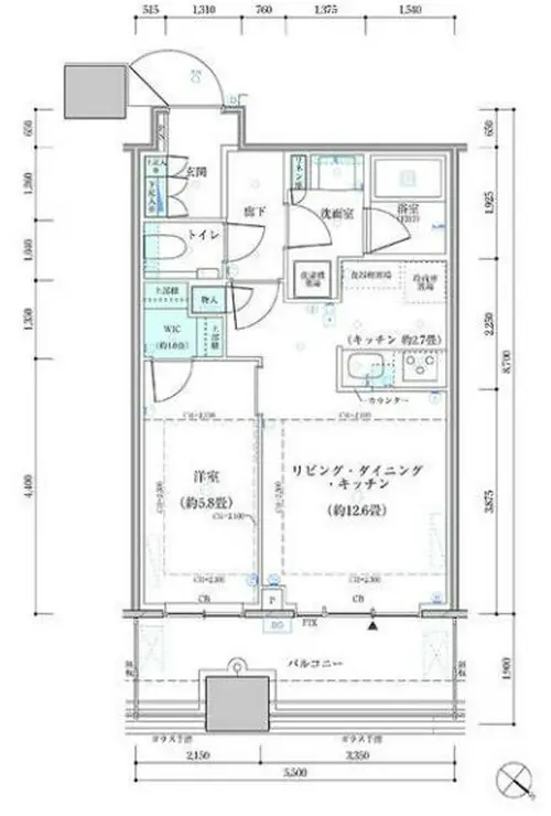 パークタワー勝どきサウス 4階階 間取り