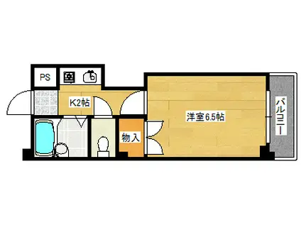 ジュネス九軒町(1K/4階)の間取り写真