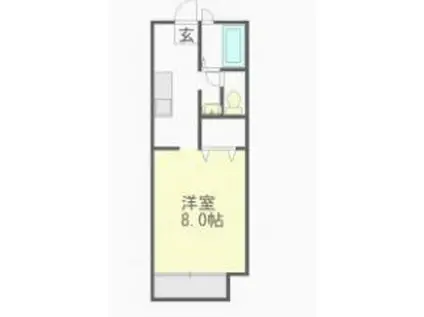 メルベイユ24 A棟(1K/2階)の間取り写真