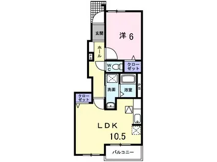ガーデンハウスモダン(1LDK/1階)の間取り写真