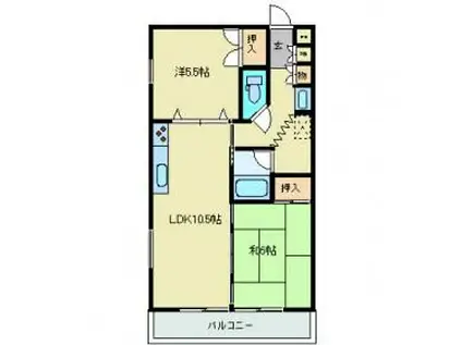 プレジデント大森(2LDK/2階)の間取り写真