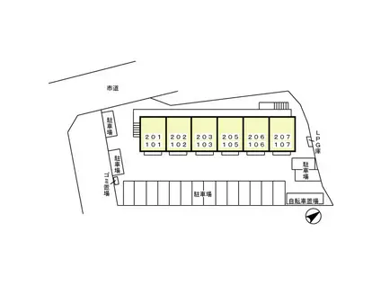 セジュール永原(1LDK/1階)の間取り写真