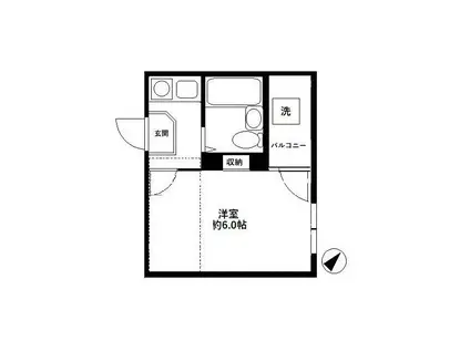 ホワイトパル(1K/1階)の間取り写真