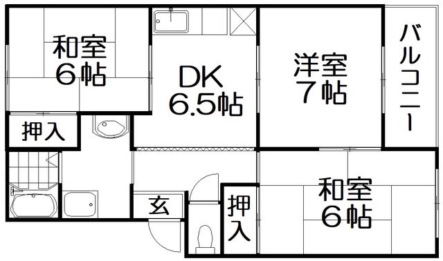 トリヴァンベール森(3DK/3階)の間取り写真