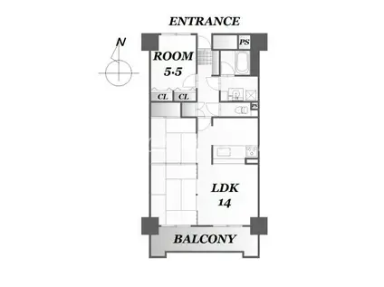ライオンズマンション徳島南佐古(3LDK/2階)の間取り写真