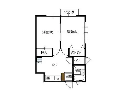 21センチュリー(2DK/2階)の間取り写真