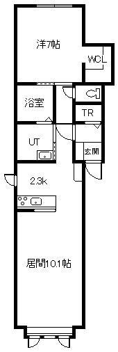 ルミュゼ南(1LDK/1階)の間取り写真