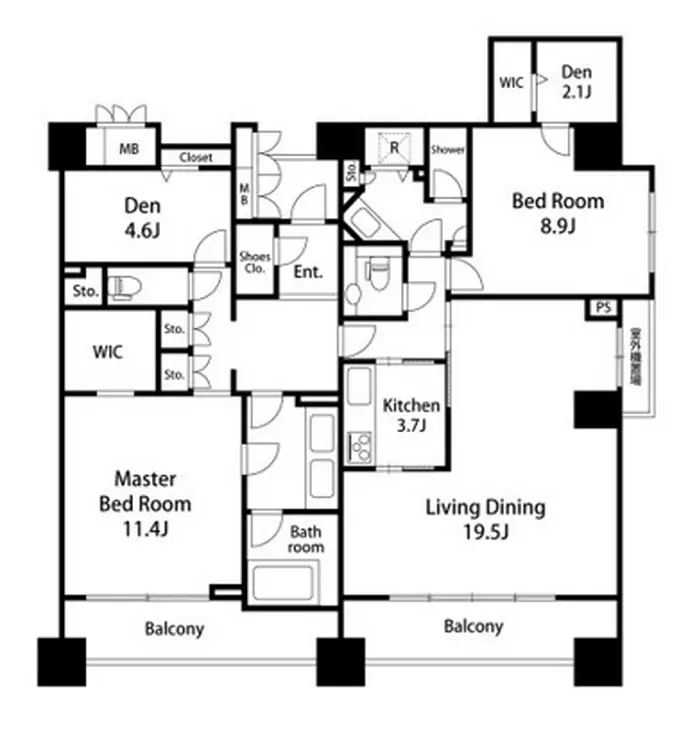 オリンピアード麻布霞坂 9階階 間取り
