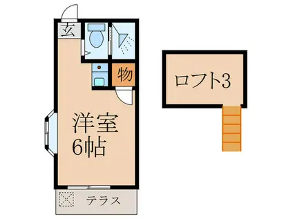 おおたにこーぽ(ワンルーム/1階)の間取り写真