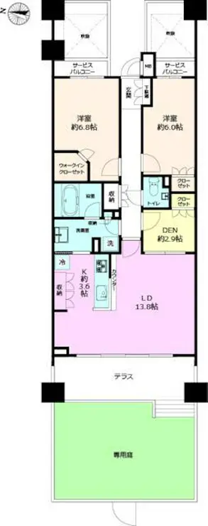 グレンパーク駒場 3階階 間取り