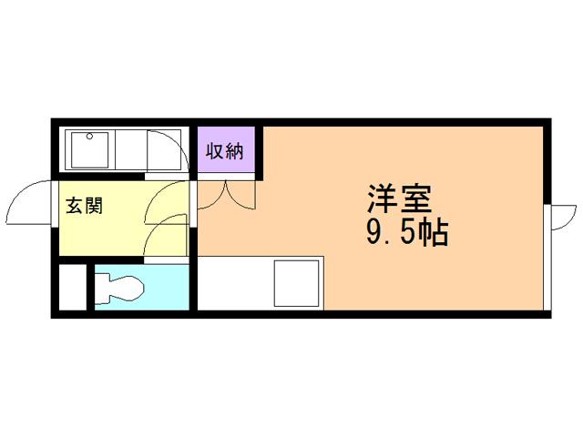 リバーヒルズ(ワンルーム/1階)の間取り写真
