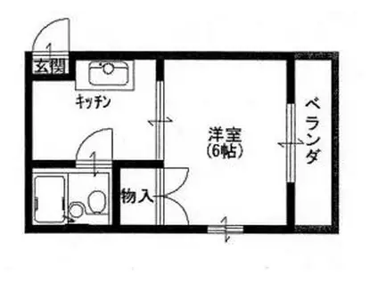 グリーンハイツ(1K/1階)の間取り写真