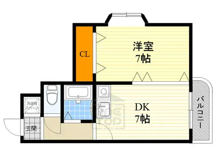 OT千里(1DK/2階)の間取り写真