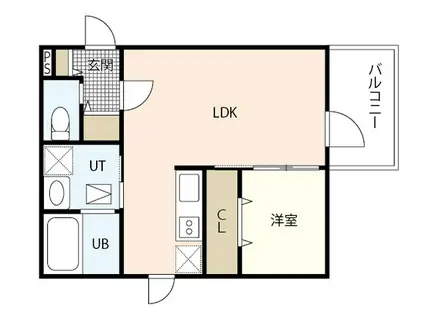 PLUME翠町(1LDK/1階)の間取り写真