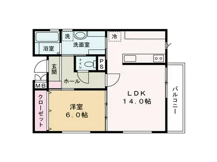 COLORS(1LDK/3階)の間取り写真