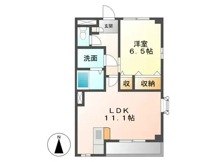 ラフィーネ(1LDK/3階)の間取り写真