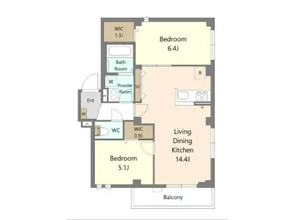 BELLE SERENO(2LDK/3階)の間取り写真