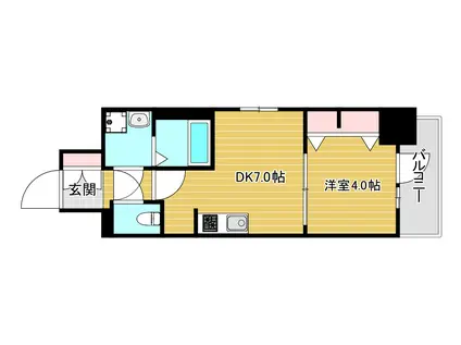 エスリード弁天町グロリア(1DK/7階)の間取り写真