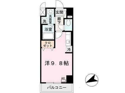 プリマベーラ神戸(ワンルーム/3階)の間取り写真