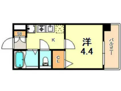 ビーフォレスト姫路イースト(1K/9階)の間取り写真