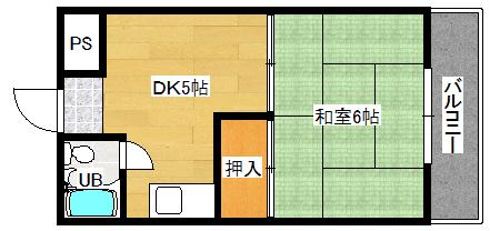 吉マンション(1DK/3階)の間取り写真