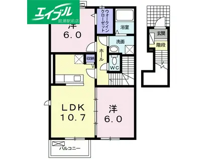 シャルマンジャンIIIB(2LDK/2階)の間取り写真