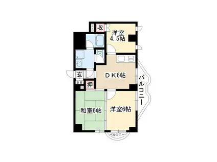 ザ・ボックス新西(3DK/3階)の間取り写真