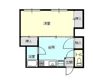 EVANS(1K/4階)の間取り写真