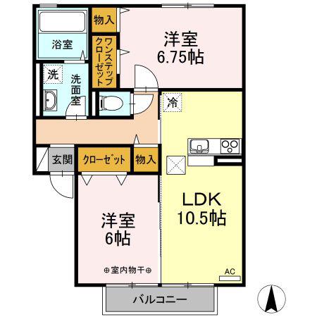 クレールA(2LDK/1階)の間取り写真