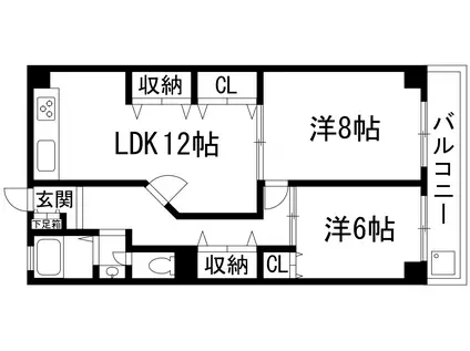 メゾン花屋敷(2LDK/1階)の間取り写真