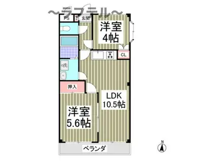 メゾンエクセル(2LDK/1階)の間取り写真