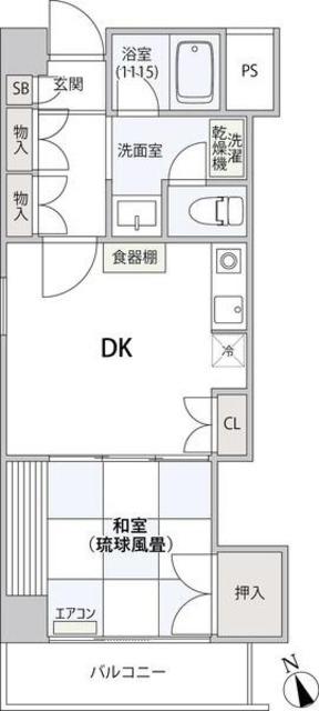 コンフォート文京小石川(1DK/1階)の間取り写真
