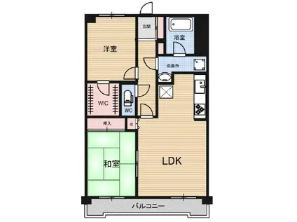 ファインビュー千葉(2LDK/4階)の間取り写真