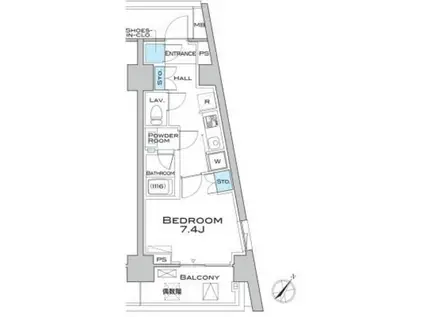 MFPRコート武蔵小山(1K/8階)の間取り写真