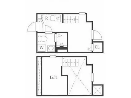 ハーモニーテラス綾瀬V(ワンルーム/2階)の間取り写真