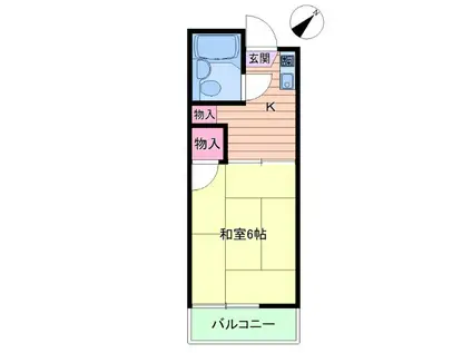 山本ハイム(1K/2階)の間取り写真