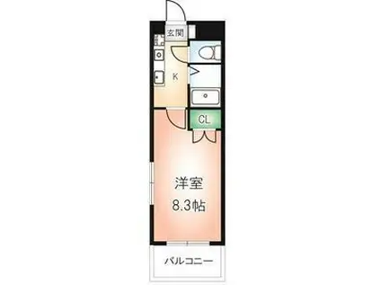 ウイング錦(1K/1階)の間取り写真