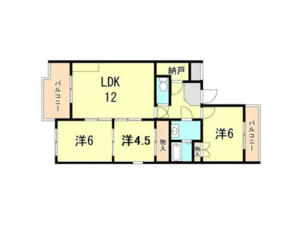 コーポ久兼(3LDK/2階)の間取り写真