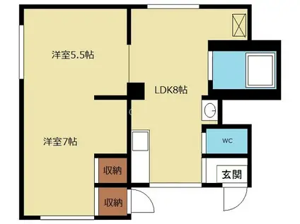 コーポラス華(2LDK/2階)の間取り写真