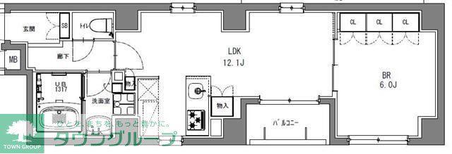 S-RESIDENCE日本橋馬喰町(1LDK/4階)の間取り写真