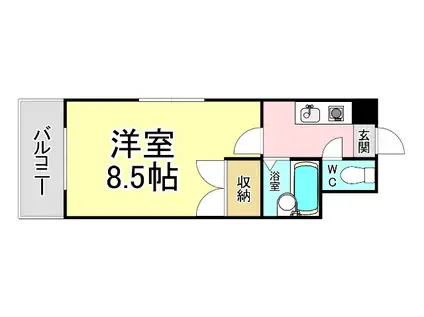 F`SFLATS古船場(1K/3階)の間取り写真