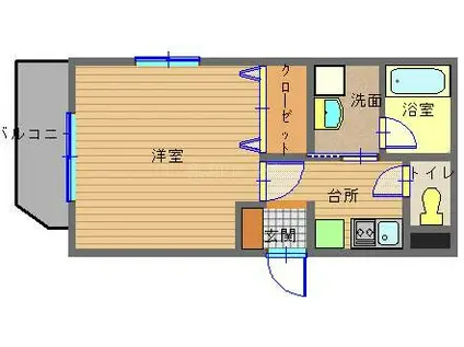 グリーンコート樺島(1K/6階)の間取り写真