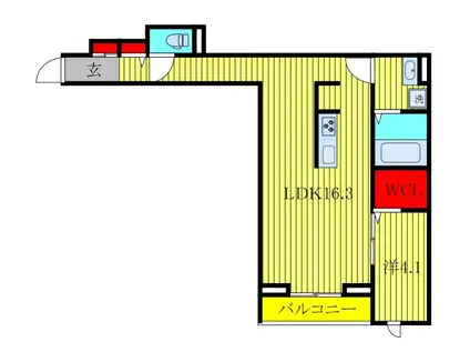 CLASSEUM都賀(1LDK/3階)の間取り写真