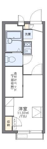 レオパレス森小路(1K/1階)の間取り写真
