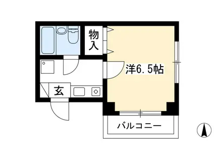 マシモマナー(1K/2階)の間取り写真