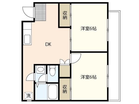 DIKビル(2DK/3階)の間取り写真